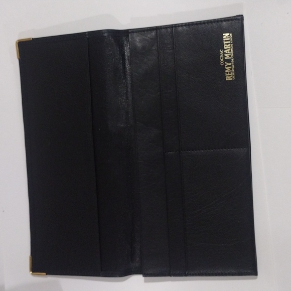 Luxury Black Leather Rémy Martin Wallet w/ Gold Corner Accents, Unisex Accessory - Picture 7 of 12